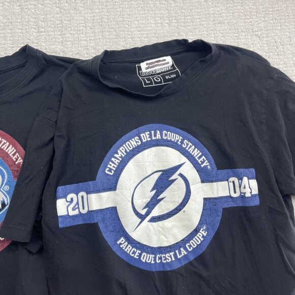 Lot x2 Men L Coors Light x  NHL Hockey Stanley Cup Champions T-Shirt Read* - Picture 3 of 14